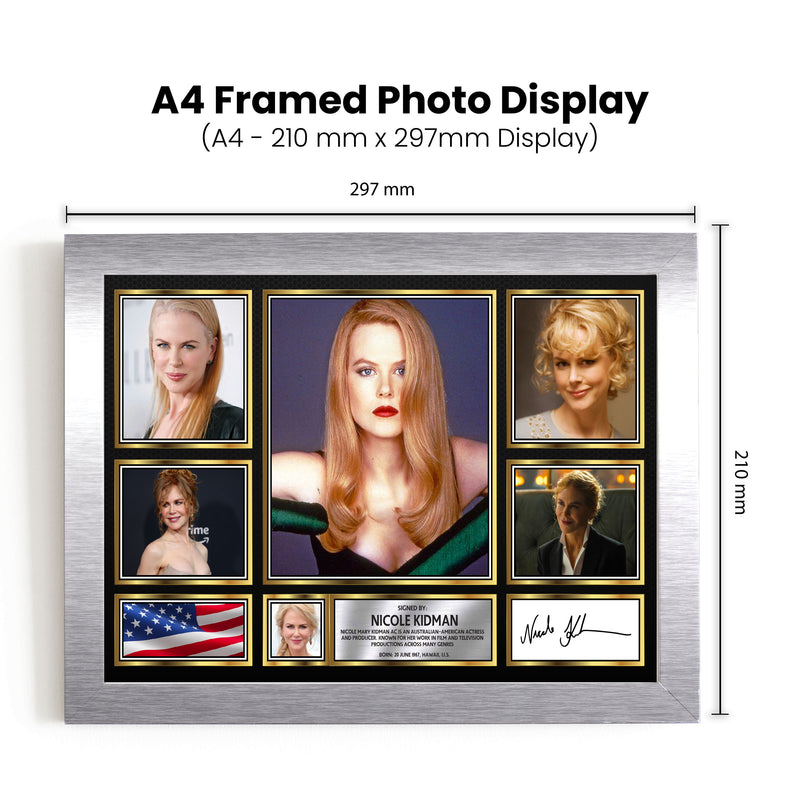 Nicole Kidman Actors Framed Autographed Print - Limited Edition Autograph Fan Gift – Collectible Memorabilia Merchandise