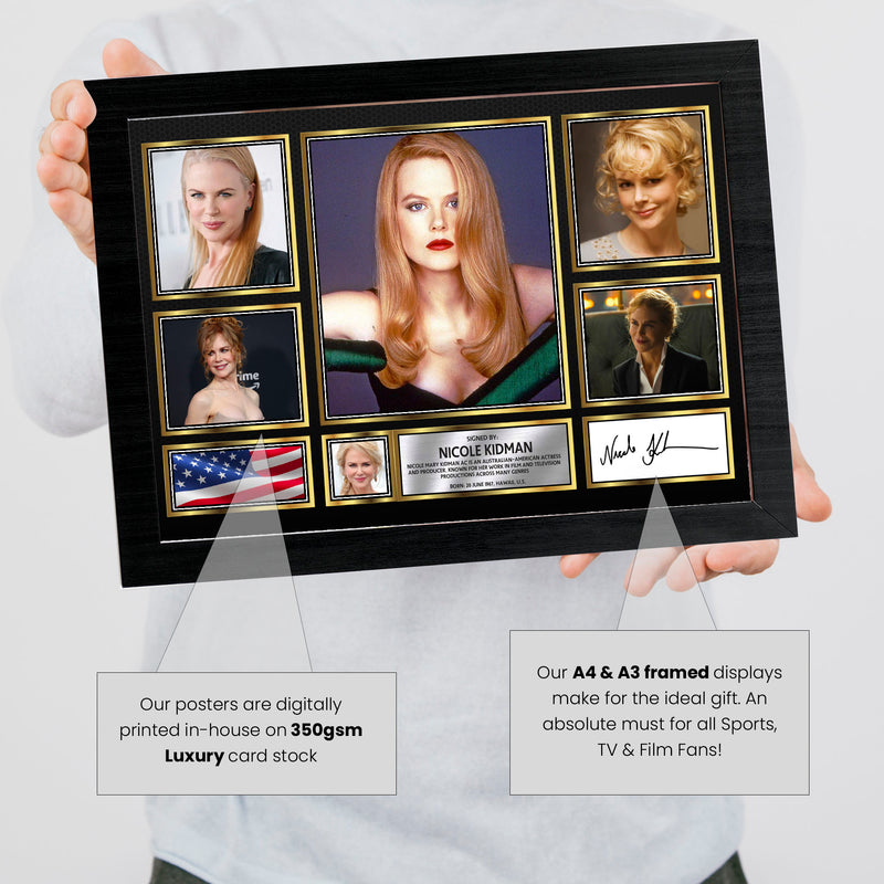 Nicole Kidman Actors Framed Autographed Print - Limited Edition Autograph Fan Gift – Collectible Memorabilia Merchandise