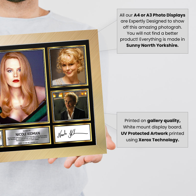 Nicole Kidman Actors Framed Autographed Print - Limited Edition Autograph Fan Gift – Collectible Memorabilia Merchandise