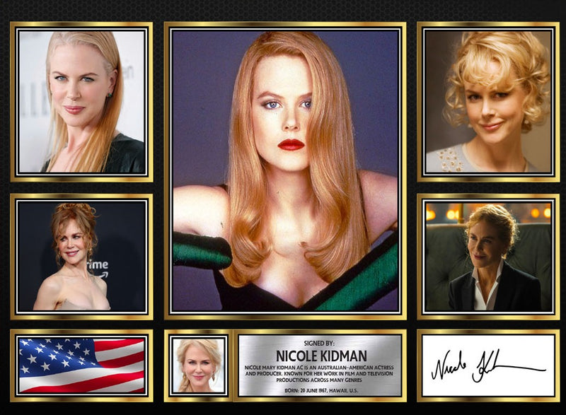 Nicole Kidman Actors Framed Autographed Print - Limited Edition Autograph Fan Gift – Collectible Memorabilia Merchandise