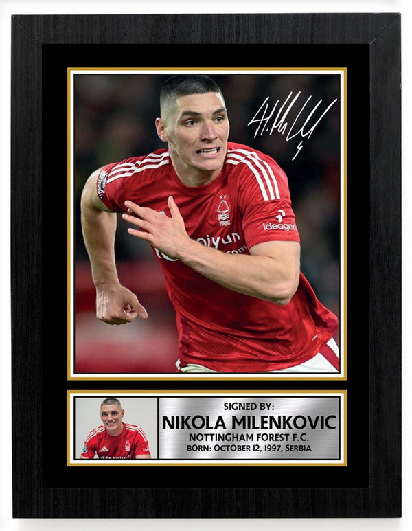 Nikola Milenkovic Printed Signature Poster Print – Nottingham Forest F.C. – Serbia Football Wall Art – Gift for Fans & Collectors