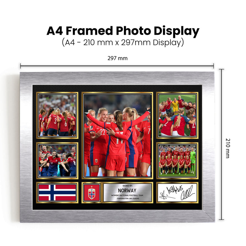 Norway Ladies Football Teams Framed Autographed Print - Limited Edition Autograph Fan Gift – Collectible Memorabilia Merchandise