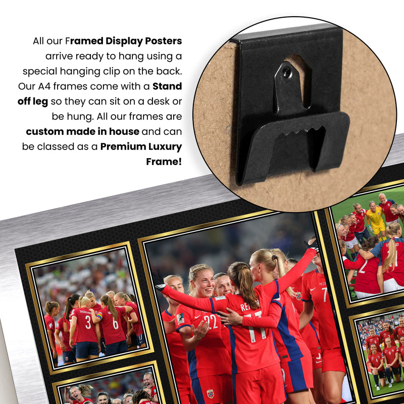 Norway Ladies Football Teams Framed Autographed Print - Limited Edition Autograph Fan Gift – Collectible Memorabilia Merchandise