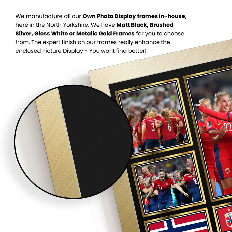 Norway Ladies Football Teams Framed Autographed Print - Limited Edition Autograph Fan Gift – Collectible Memorabilia Merchandise