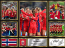 Norway Ladies Football Teams Framed Autographed Print - Limited Edition Autograph Fan Gift – Collectible Memorabilia Merchandise