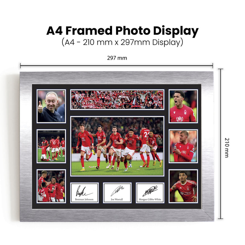 Nottingham Forest Premier League Football Team Framed Autographed Print - Limited Edition Autograph Fan Gift – Collectible Memorabilia Merchandise