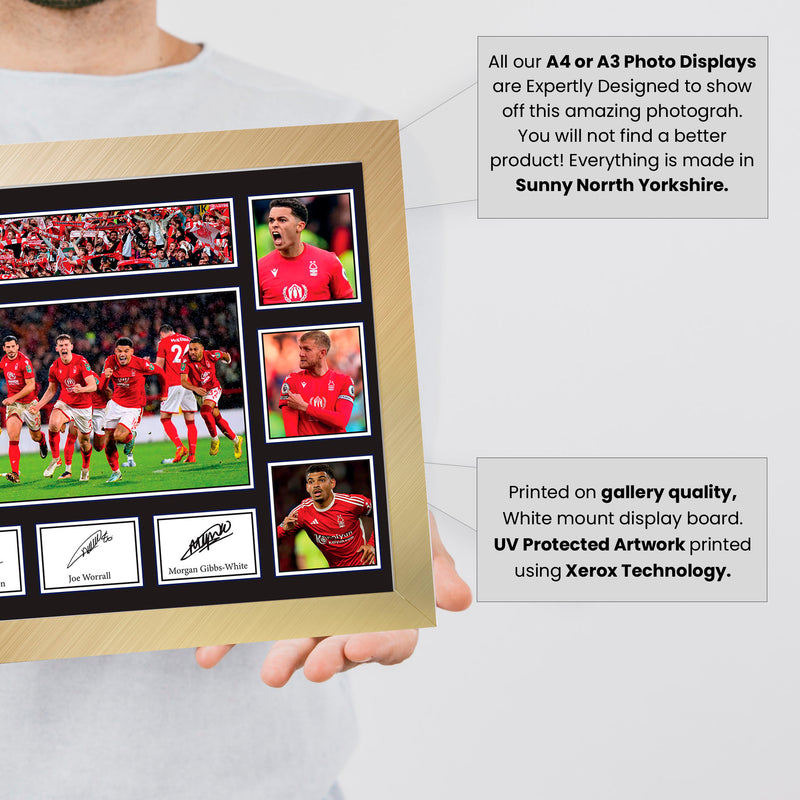 Nottingham Forest Premier League Football Team Framed Autographed Print - Limited Edition Autograph Fan Gift – Collectible Memorabilia Merchandise