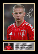 Oleksandr Zinchenko Printed Autograph Poster – Ukraine & Nottingham Forest Football Star Wall Art – Soccer Player Memorabilia Poster Print