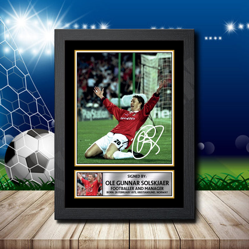 Ole Solskjaer 1 Printed Signature Footballers Star Poster Print Framed Wall Art Gift – Ole Solskjaer 1 Printed Signature Footballers Star Poster Print
