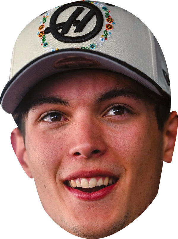 Oliver Bearman Cap Facemask – F1 Motorsport Celebrity Card Face Mask – Celebrity Mask for Stag Do, Hen Night, Fancy Dress & Costume Parties