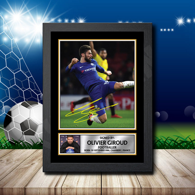 Olivier Giroud Printed Signature Footballers Star Poster Print Framed Wall Art Gift – Olivier Giroud Printed Signature Footballers Star Poster Print