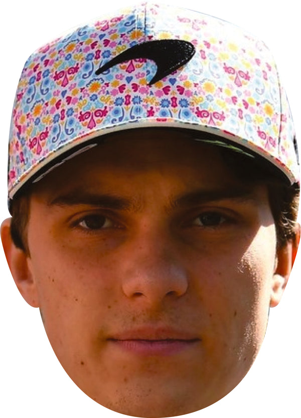 Oscar Piastri Cap Facemask – F1 Motorsport Celebrity Card Face Mask – Celebrity Mask for Stag Do, Hen Night, Fancy Dress & Costume Parties