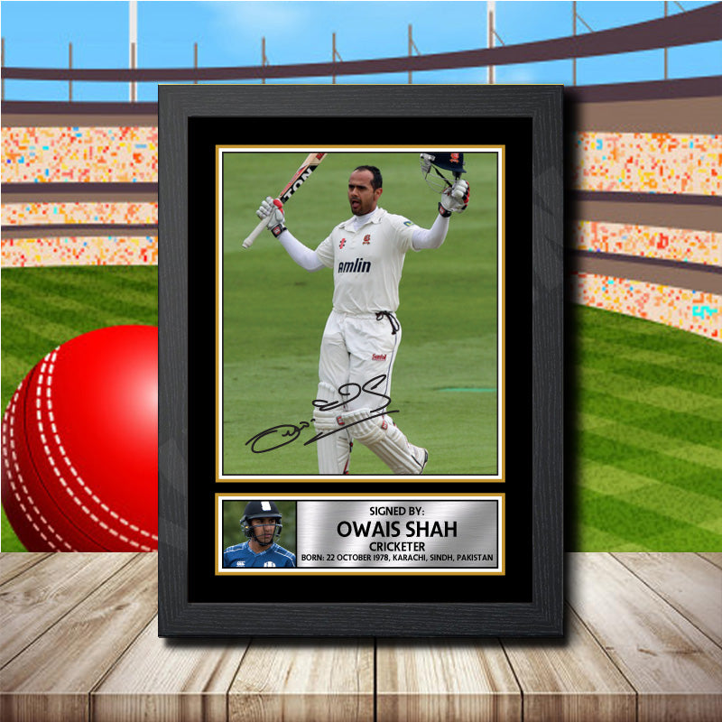 Owais Shah 2 Printed Signature Cricket Star Poster Print Framed Wall Art Gift – Owais Shah 2 Printed Signature Cricket Star Poster Print
