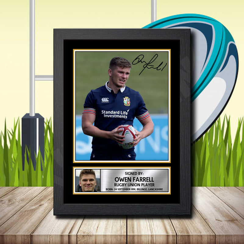 Owen Farrell 2 Printed Signature Rugby Star Poster Print Framed Wall Art Gift – Owen Farrell 2 Printed Signature Rugby Star Poster Print