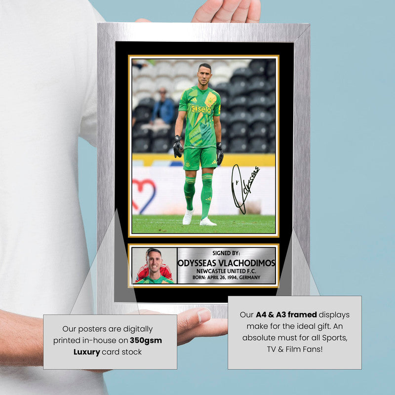 Odysseas Vlachodimos Signed Autograph Poster Print – Newcastle United F.C. – Germany/Greece Football Memorabilia – Gift for Fans & Collectors
