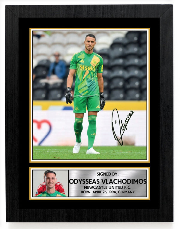 Odysseas Vlachodimos Printed Signature Poster Print – Newcastle United F.C. – Germany/Greece Football Wall Art – Gift for Fans & Collectors