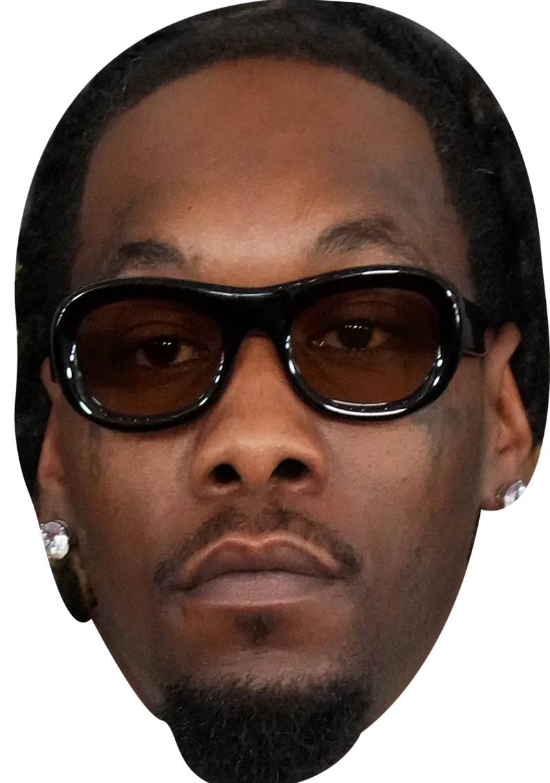 Offset Celebrity Face Mask Fancy Dress Cardboard Costume Mask