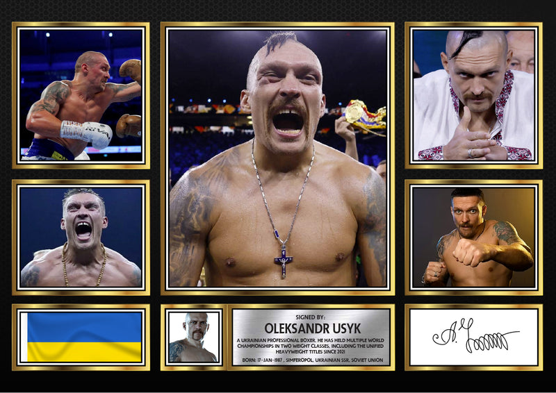 Oleksandr Usyk top boxer Autographed Print Landscape