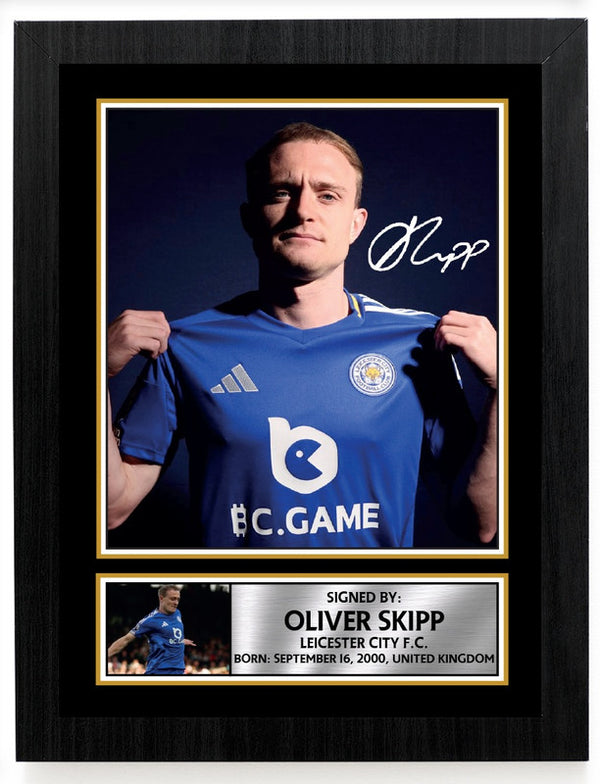 Oliver Skipp Printed Signature Poster Print – Leicester City F.C. – England Football Wall Art – Gift for Fans & Collectors