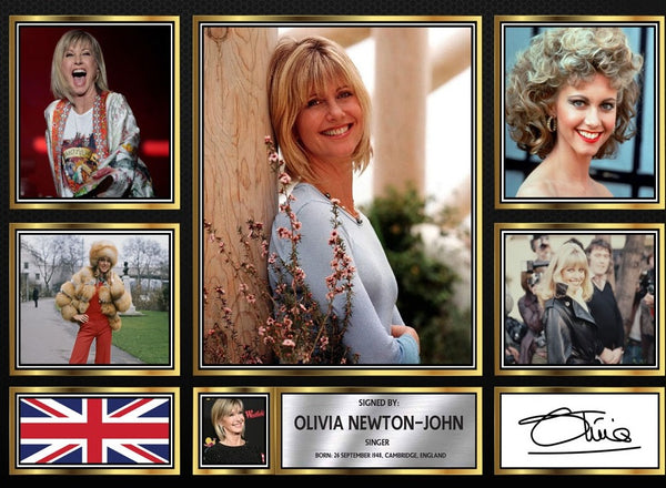 Olivia Newton-John Singers Framed Printed Signature Print – Fan Gift – Wall Art – Reproduction Print