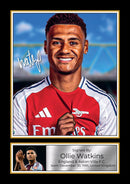 Ollie Watkins Signed Autographed Portrait Poster Print – England & Aston Villa F.C. Striker – Football Memorabilia Wall Art for Fans & Collectors – Premier League Star