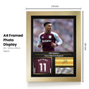 Ollie Watkins Printed Signed Poster – Aston Villa FC & England Forward Tribute Wall Art with Jersey & Bio Plaque – Premier League Football Memorabilia for Fans & Collectors