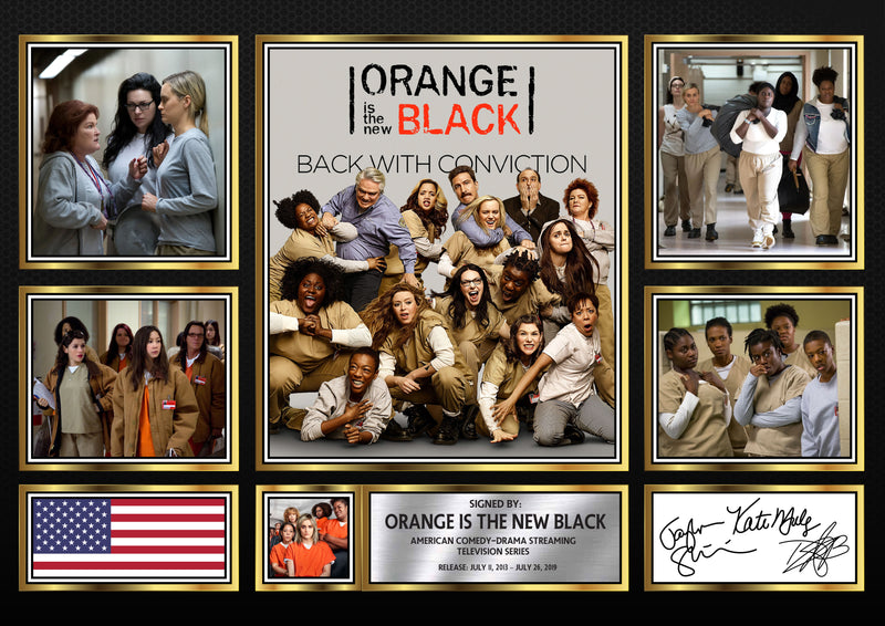 Orange Is the New Black Netflix Shows Framed Autographed Print - Limited Edition Autograph Fan Gift – Collectible Memorabilia Merchandise