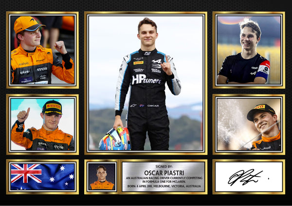 Oscar Piastri F1 Driver Printed Signature Gift Poster Print Artwork Display – Reproduction Print