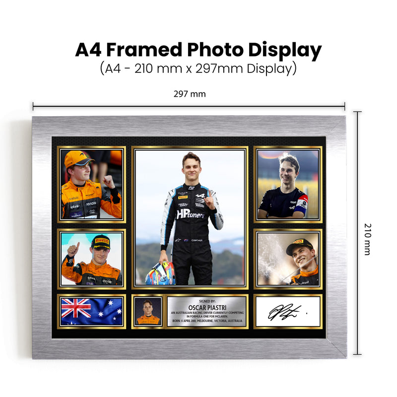 Oscar Piastri F1 Driver Limited Edition Signed Gift Poster Print Artwork Display