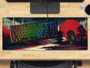 Extra Large Gaming Mouse Mat (800mm x 300mm) - Pagoda 1 Red Moon River