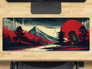 Extra Large Gaming Mouse Mat (800mm x 300mm) - Pagoda 1 Red Moon River