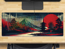 Extra Large Gaming Mouse Mat (800mm x 300mm) - Pagoda 1 Red Moon River