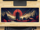 Extra Large Gaming Mouse Mat (800mm x 300mm) - Pagoda 2 Red Moon Tower