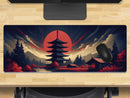 Extra Large Gaming Mouse Mat (800mm x 300mm) - Pagoda 2 Red Moon Tower