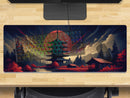 Extra Large Gaming Mouse Mat (800mm x 300mm) - Pagoda 2 Red Moon Tower