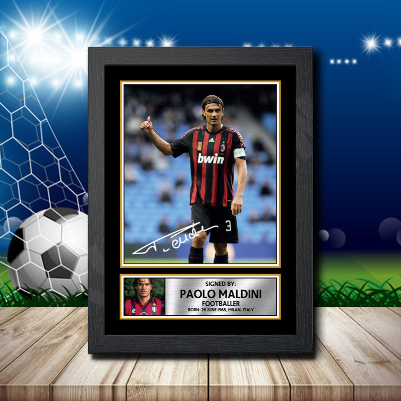 Paolo Maldini Printed Signature Footballers Star Poster Print Framed Wall Art Gift – Paolo Maldini Printed Signature Footballers Star Poster Print