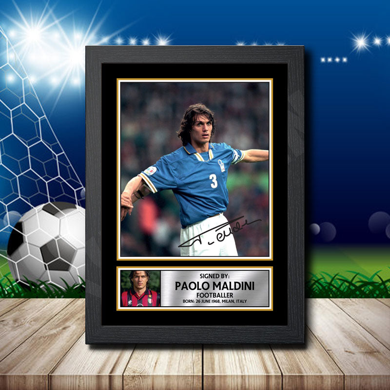 Paolo Maldini 2 Printed Signature Footballers Star Poster Print Framed Wall Art Gift – Paolo Maldini 2 Printed Signature Footballers Star Poster Print