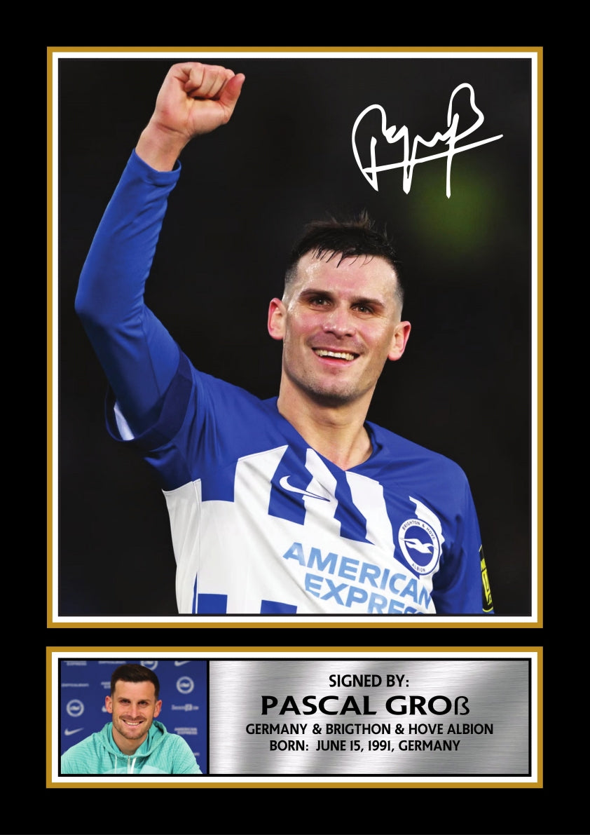 Pascal Gross Brighton Footballer Printed Signature Print – pascal Gross printed signature poster