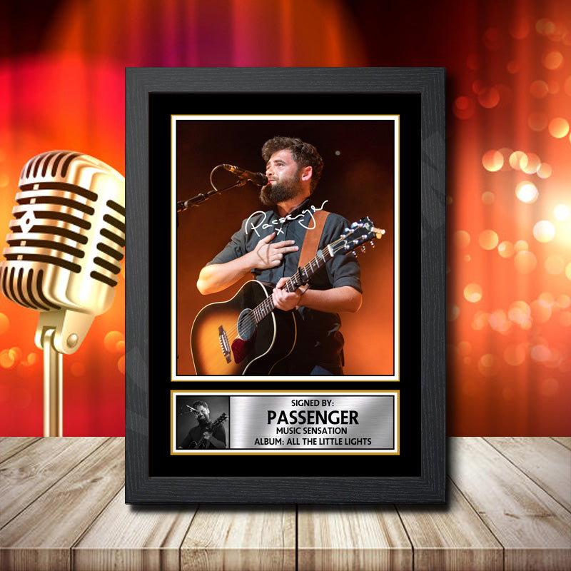 Passenger All The Little Lights 1 Printed Signature Music Star Poster Print Framed Wall Art Gift – Passenger All The Little Lights 1 Printed Signature Music Star Poster Print