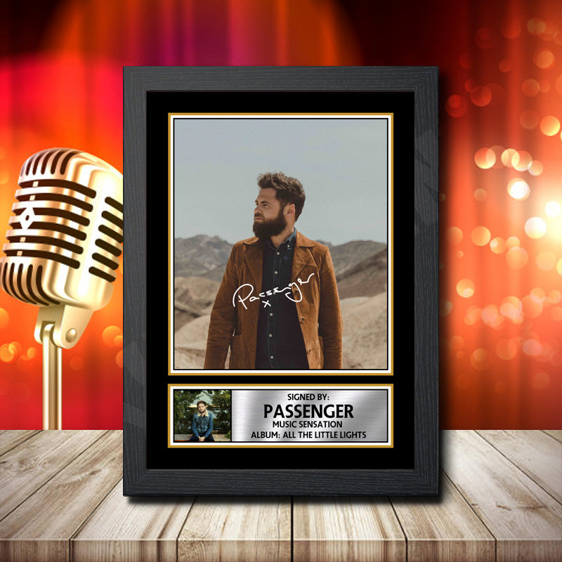 Passenger All The Little Lights 2 Printed Signature Music Star Poster Print Framed Wall Art Gift – Passenger All The Little Lights 2 Printed Signature Music Star Poster Print