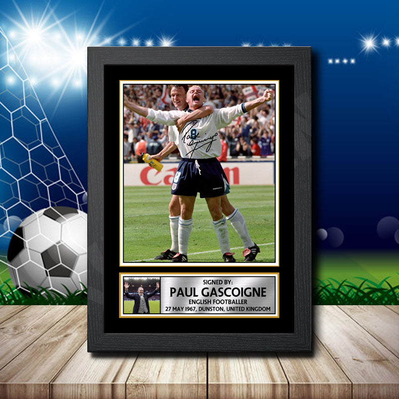 Paul Gascoigne 1 Printed Signature Footballers Star Poster Print Framed Wall Art Gift – Paul Gascoigne 1 Printed Signature Footballers Star Poster Print