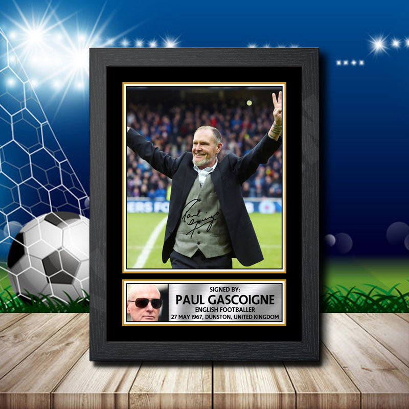 Paul Gascoigne 2 Printed Signature Footballers Star Poster Print Framed Wall Art Gift – Paul Gascoigne 2 Printed Signature Footballers Star Poster Print