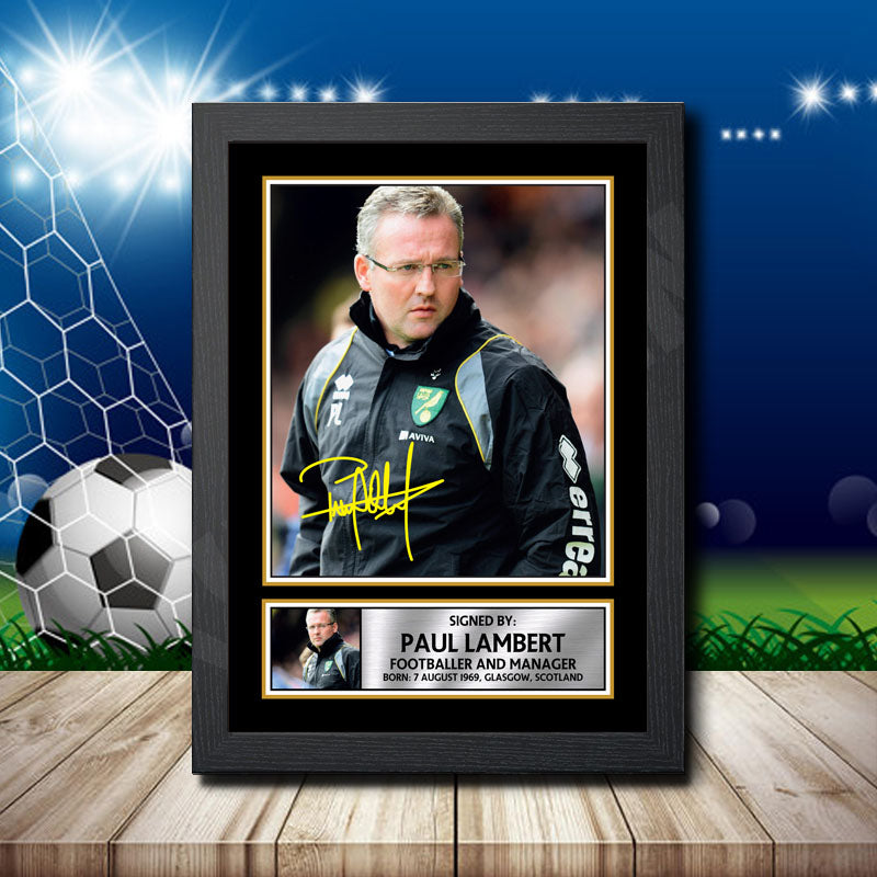 Paul Lambert Printed Signature Footballers Star Poster Print Framed Wall Art Gift – Paul Lambert Printed Signature Footballers Star Poster Print