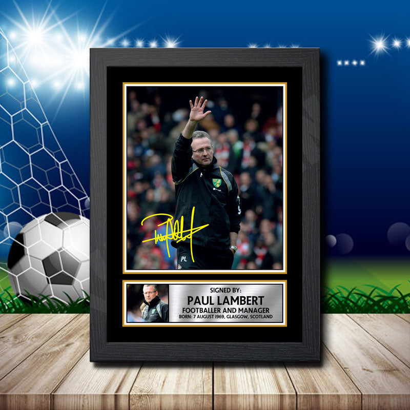 Paul Lambert 2 Printed Signature Footballers Star Poster Print Framed Wall Art Gift – Paul Lambert 2 Printed Signature Footballers Star Poster Print