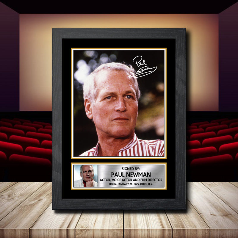 Paul Newman 2 Printed Signature Movie Star Poster Print Framed Wall Art Gift – Paul Newman 2 Printed Signature Movie Star Poster Print