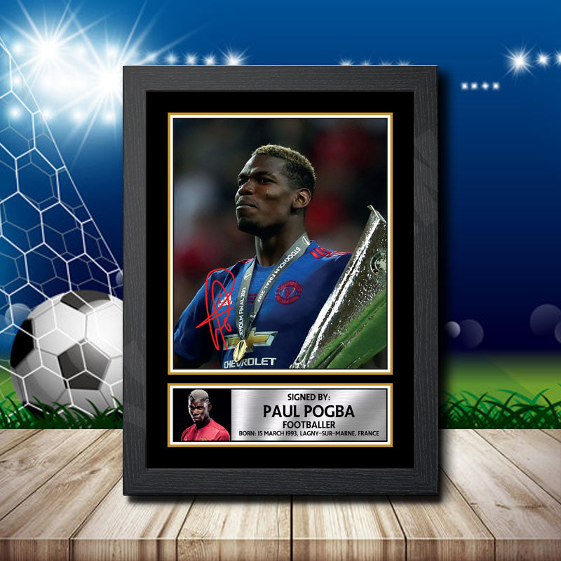 Paul Pogba 2 Printed Signature Footballers Star Poster Print Framed Wall Art Gift – Paul Pogba 2 Printed Signature Footballers Star Poster Print