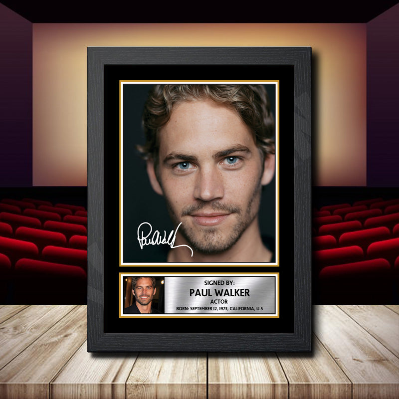 Paul Walker 2 Printed Signature Movie Star Poster Print Framed Wall Art Gift – Paul Walker 2 Printed Signature Movie Star Poster Print