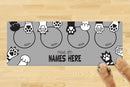 Personalised Dog Bowl Mat (880mm x 300mm)(4 Bowl Design) - PAWS OFF 1