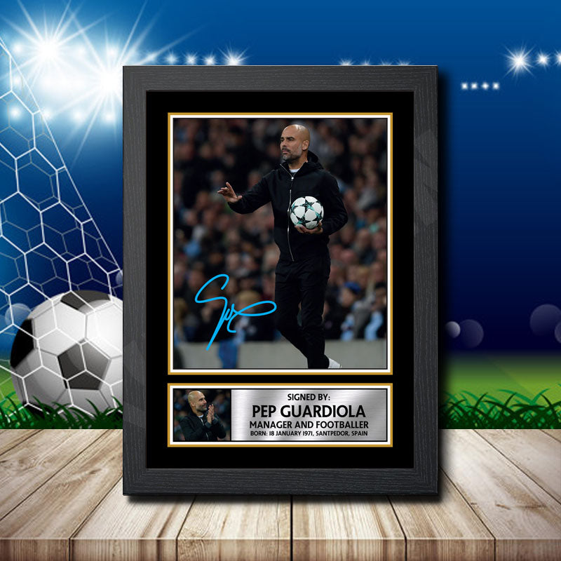 Pep Guardiola 2 Printed Signature Footballers Star Poster Print Framed Wall Art Gift – Pep Guardiola 2 Printed Signature Footballers Star Poster Print