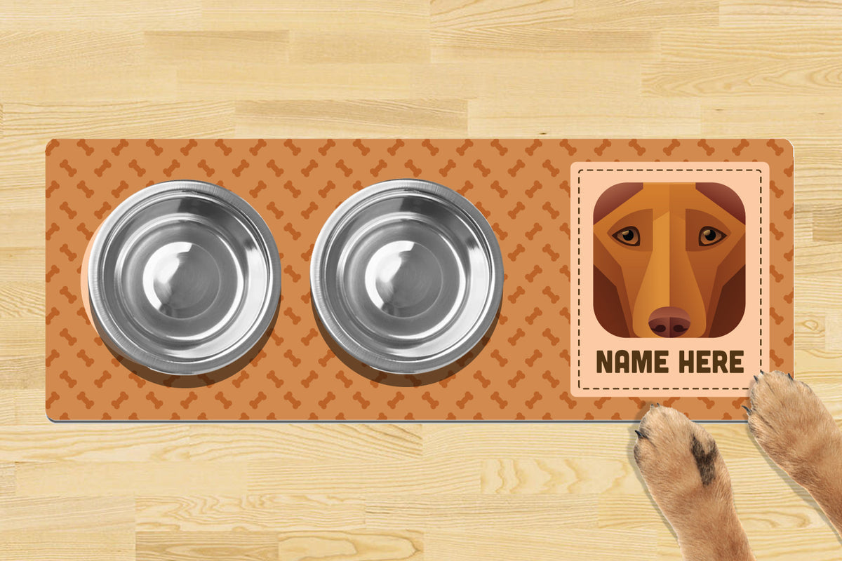 Personalised Dog Breed Dog Bowl Mat 880mm x 300mm2 Bowl Design - PHAROAH